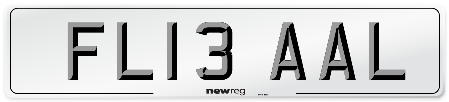 FL13 AAL Number Plate from New Reg